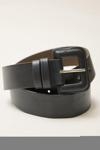 Leather Coated Thick Belt Black