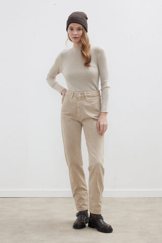 1975 Palazzo Straight Fit Jeans Beige