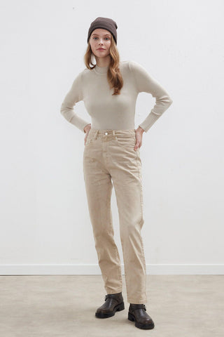 1975 Palazzo Straight Fit Jeans Beige