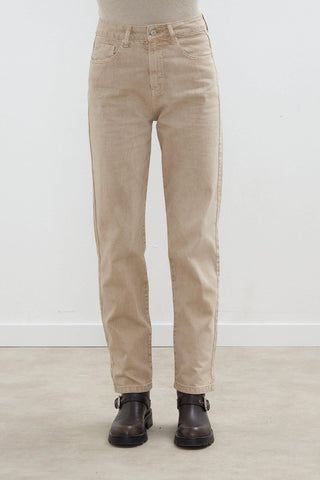 1975 Palazzo Straight Fit Jeans Beige