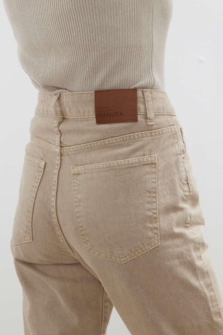 1975 Palazzo Straight Fit Jeans Beige