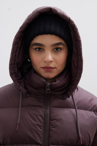 Detachable Sleeve Puffer Jacket Damson