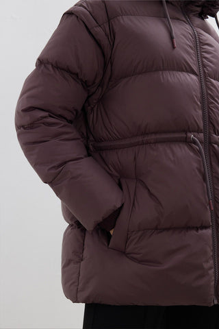 Detachable Sleeve Puffer Jacket Damson