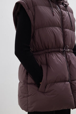 Detachable Sleeve Puffer Jacket Damson