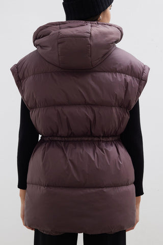 Detachable Sleeve Puffer Jacket Damson