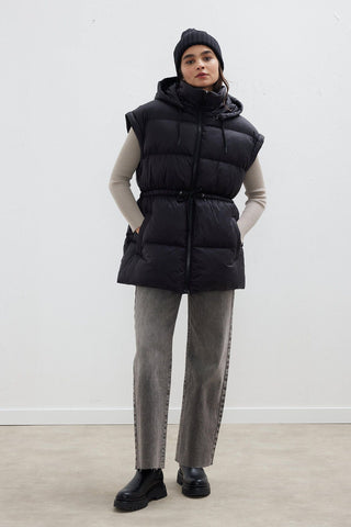 Detachable Sleeve Puffer Jacket Black