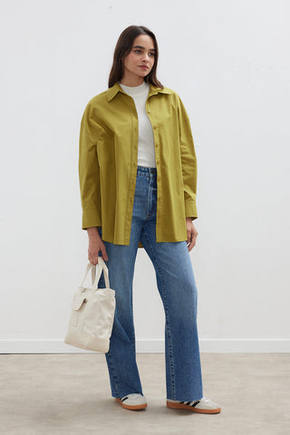 Oversize Basic Shirt Olive Green