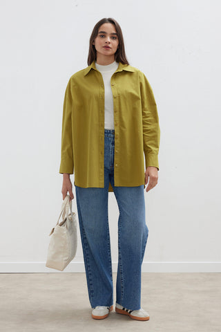 Oversize Basic Shirt Olive Green