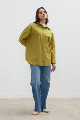 Oversize Basic Shirt Olive Green