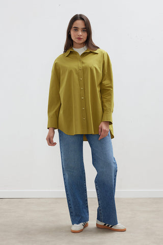 Oversize Basic Shirt Olive Green