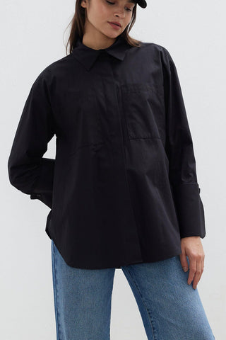 Wide Cuff Shirt Black