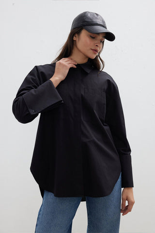 Wide Cuff Shirt Black