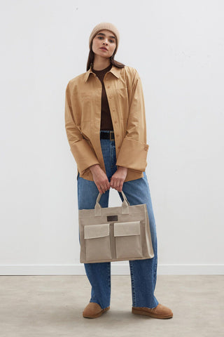 Wide Cuff Shirt Camel