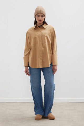 Wide Cuff Shirt Camel