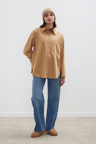 Wide Cuff Shirt Camel