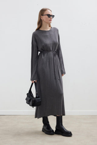 Ribbed Knit Dress Anthracite