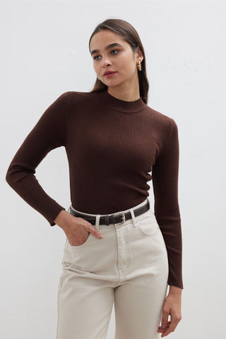 Basic Knitwear Bodysuit Cocoa