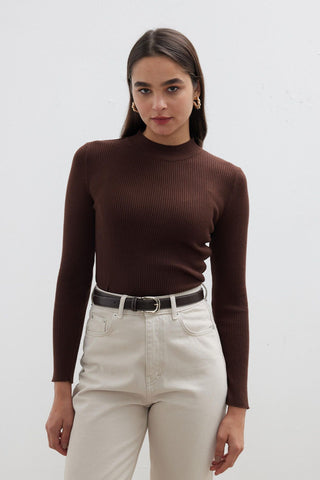 Basic Knitwear Bodysuit Cocoa