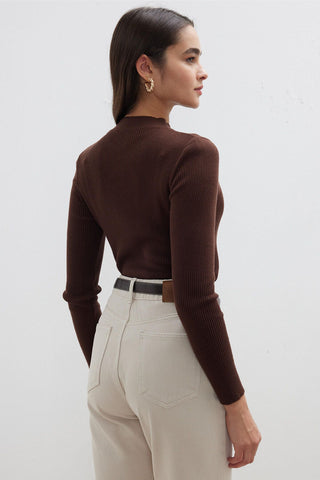 Basic Knitwear Bodysuit Cocoa