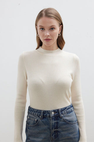 Basic Knitwear Bodysuit Ecru