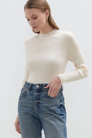 Basic Knitwear Bodysuit Ecru