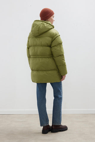 Detachable Sleeve Puffer Jacket Green