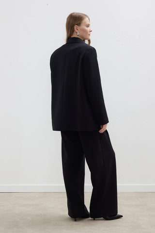 Kruvaze Klasik Blazer Ceket Siyah