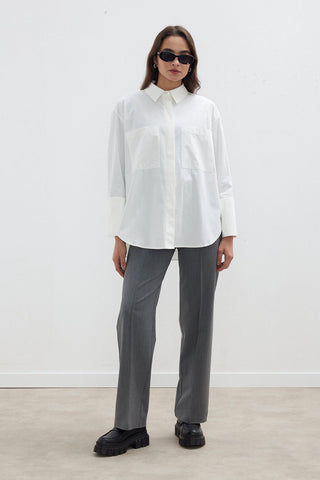 Wide Cuff Shirt Ecru