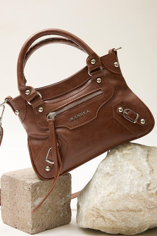 Woody Leather Bag Brown