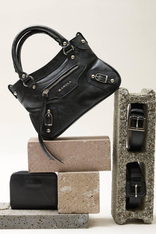 Woody Faux Leather Bag Black