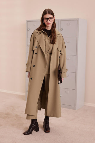 Premium Oversize Trench Coat Beige