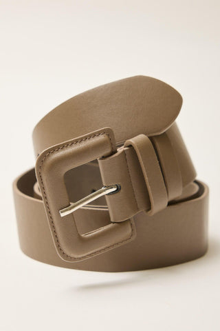 Leather Coated Thick Belt Light Brown