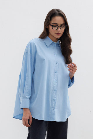 Oversize Basic Shirt Blue