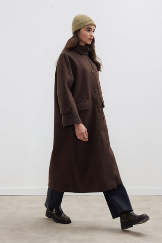 Nora Cachet Coat Dark Brown