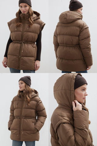 Detachable Sleeve Puffer Jacket Mink