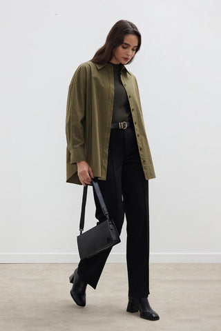 Oversize Basic Shirt Khaki