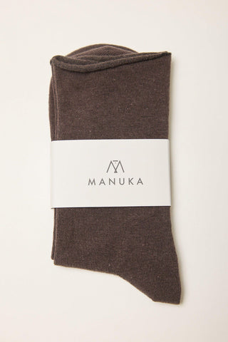 Elastic Free Socks Dark Brown