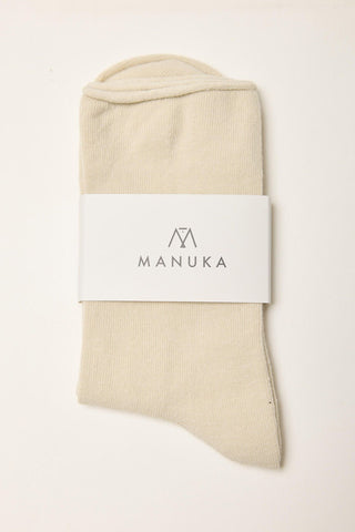 Elastic Free Socks Beige