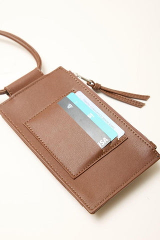 Phone Bag With Card Holder Tan