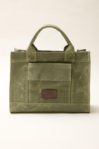 Canvas Bag With Medium Pocket Military Green