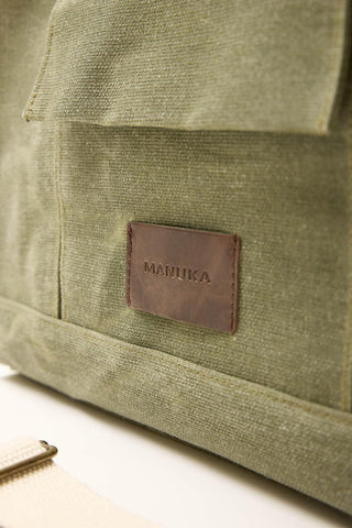 Canvas Bag With Medium Pocket Military Green