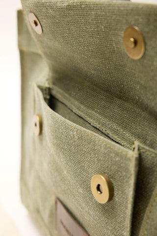 Canvas Bag With Medium Pocket Military Green