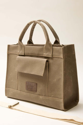 Canvas Bag With Medium Pocket Brown