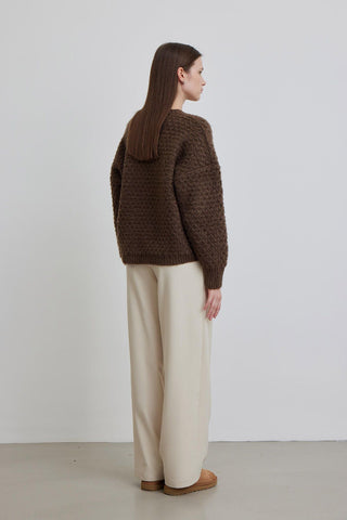 Patterned Knitwear Sweater Brown