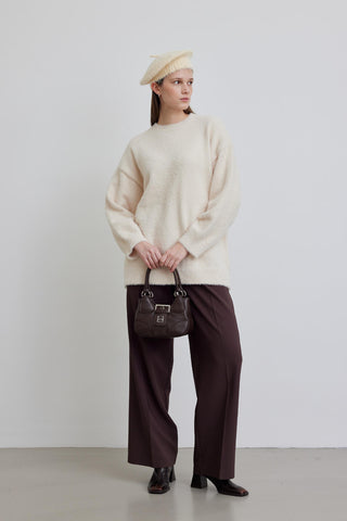 Flap Metal Head Mini Bag Dark Brown