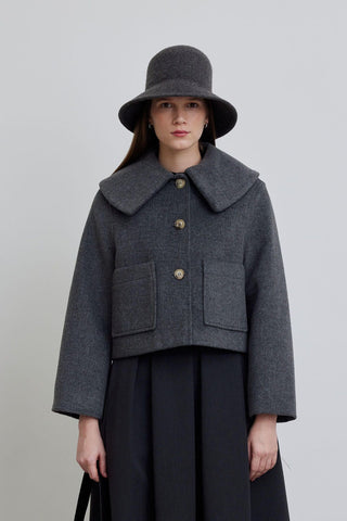 Wide Collar Cachet Jacket Grey