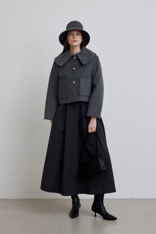 Wide Collar Cachet Jacket Grey