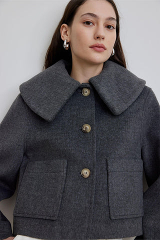 Wide Collar Cachet Jacket Grey