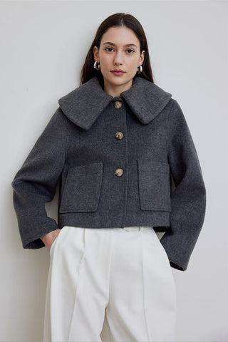 Wide Collar Cachet Jacket Grey