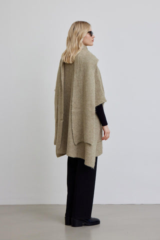 Cozy Scarf Knit Cardigan Mink